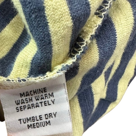 Cut-Loose Women’s Blue and Yellow Striped Top V Neck Stretch Comfort Large - Picture 5 of 7